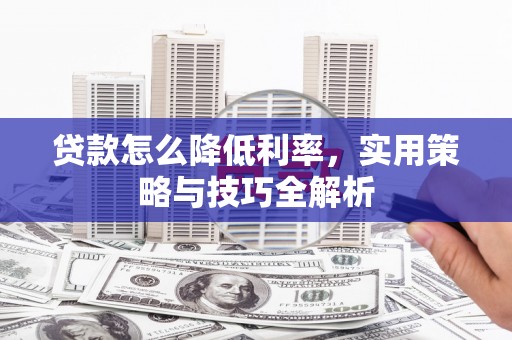 贵阳贷款怎么降低利率，实用策略与技巧全解析