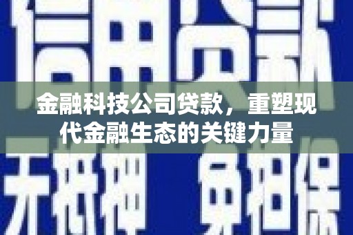贵阳金融科技公司贷款，重塑现代金融生态的关键力量